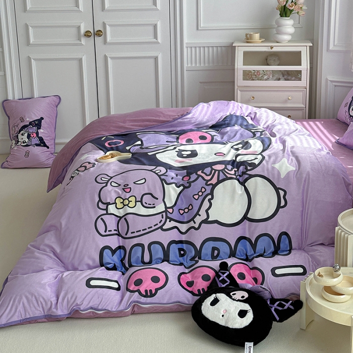 91家纺网 家纺一手货源 找家纺 蘭菲家纺 2023新款宝宝绒卡通印花四件套及单品 小库日记