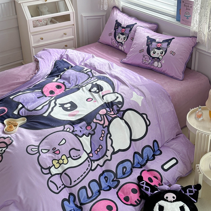 91家纺网 家纺一手货源 找家纺 蘭菲家纺 2023新款宝宝绒卡通印花四件套及单品 小库日记