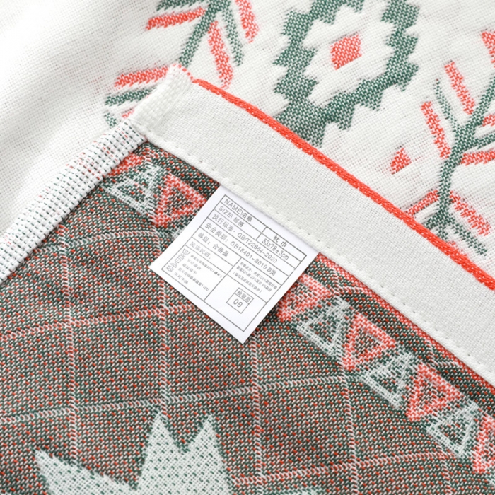 91家纺网 家纺一手货源 找家纺 朴尔家纺 2023新款波西米亚风优棉三层纱布枕巾 玛雅圆盘