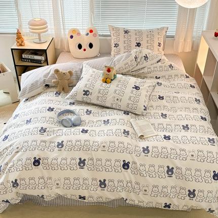 91家纺网 家纺一手货源 找家纺 （总）昔可 2023新款全棉萌趣卡通四件套