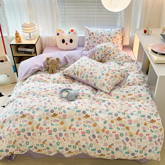 91家纺网 家纺一手货源 找家纺 昔可 2023新款全棉萌趣卡通四件套 白日梦境