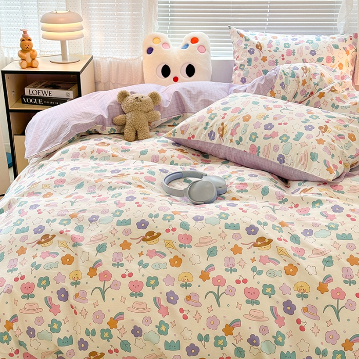 91家纺网 家纺一手货源 找家纺 昔可 2023新款全棉萌趣卡通四件套 白日梦境