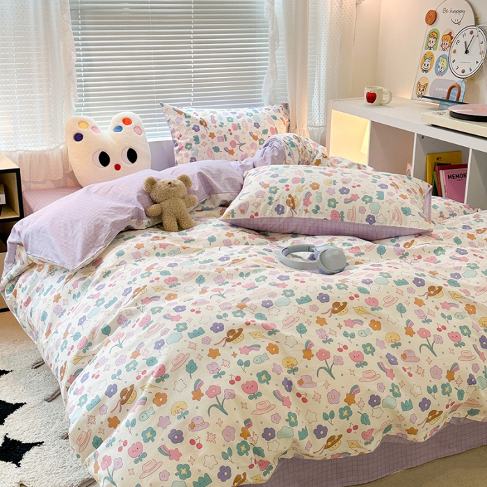 91家纺网 家纺一手货源 找家纺 昔可 2023新款全棉萌趣卡通四件套 白日梦境