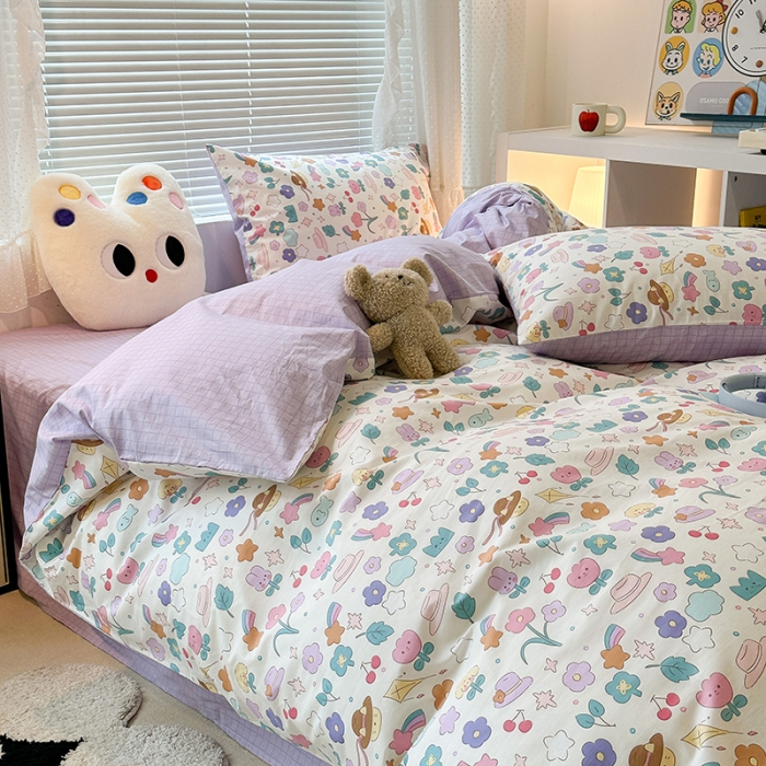 91家纺网 家纺一手货源 找家纺 昔可 2023新款全棉萌趣卡通四件套 白日梦境