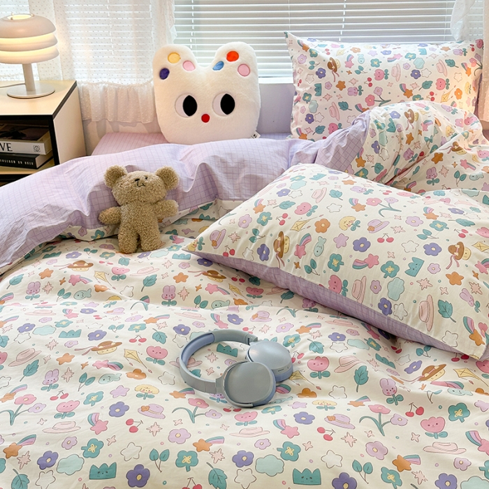 91家纺网 家纺一手货源 找家纺 昔可 2023新款全棉萌趣卡通四件套 白日梦境