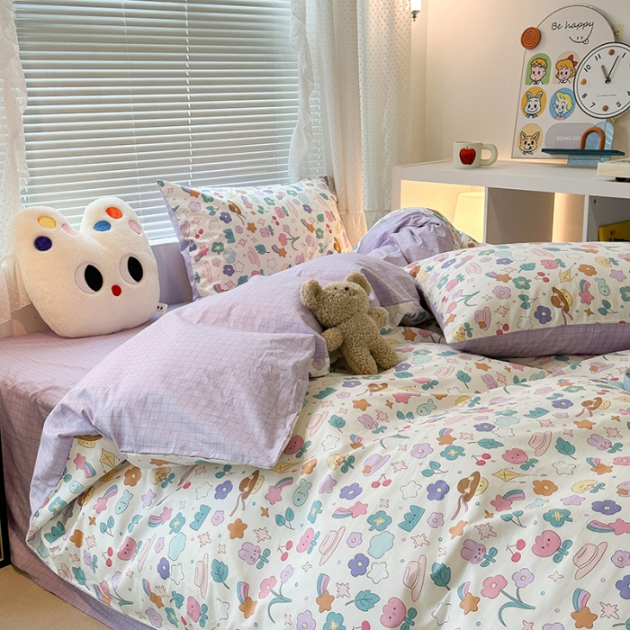 91家纺网 家纺一手货源 找家纺 昔可 2023新款全棉萌趣卡通四件套 白日梦境