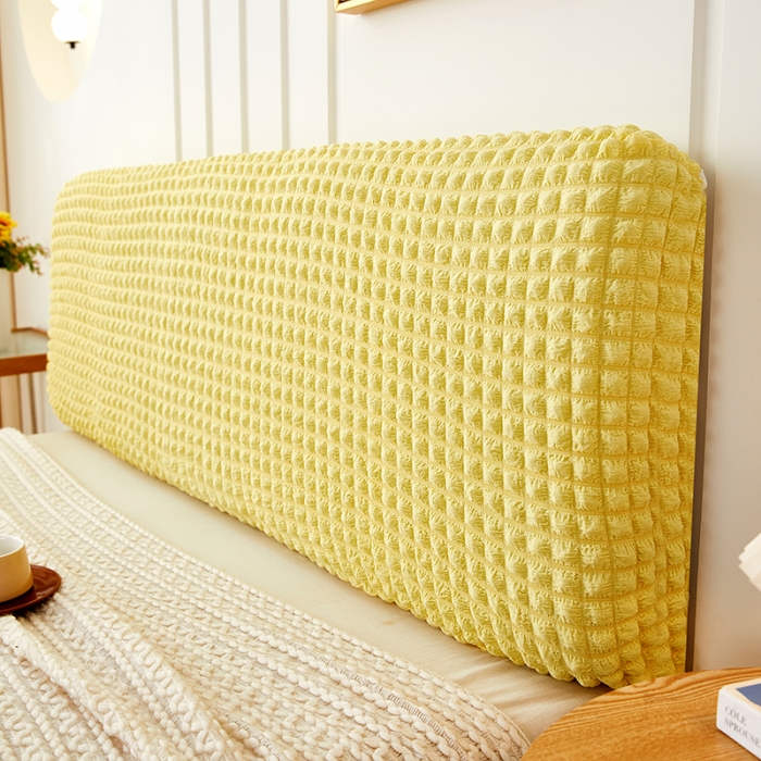 91家纺网 家纺一手货源 找家纺 丝绮鹿 2023新款爆米花系列床头罩 柠檬黄