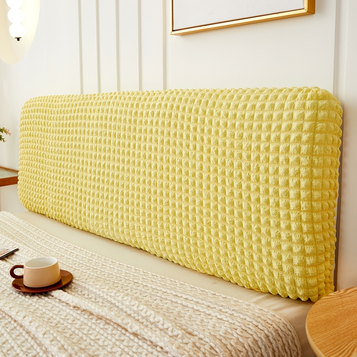 91家纺网 家纺一手货源 找家纺 丝绮鹿 2023新款爆米花系列床头罩 柠檬黄