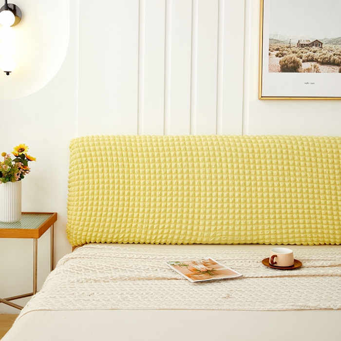 91家纺网 家纺一手货源 找家纺 丝绮鹿 2023新款爆米花系列床头罩 柠檬黄