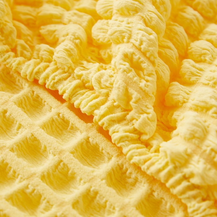 91家纺网 家纺一手货源 找家纺 丝绮鹿 2023新款爆米花系列床头罩 柠檬黄