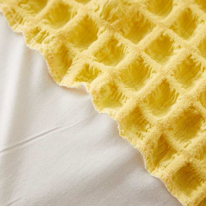 91家纺网 家纺一手货源 找家纺 丝绮鹿 2023新款爆米花系列床头罩 柠檬黄