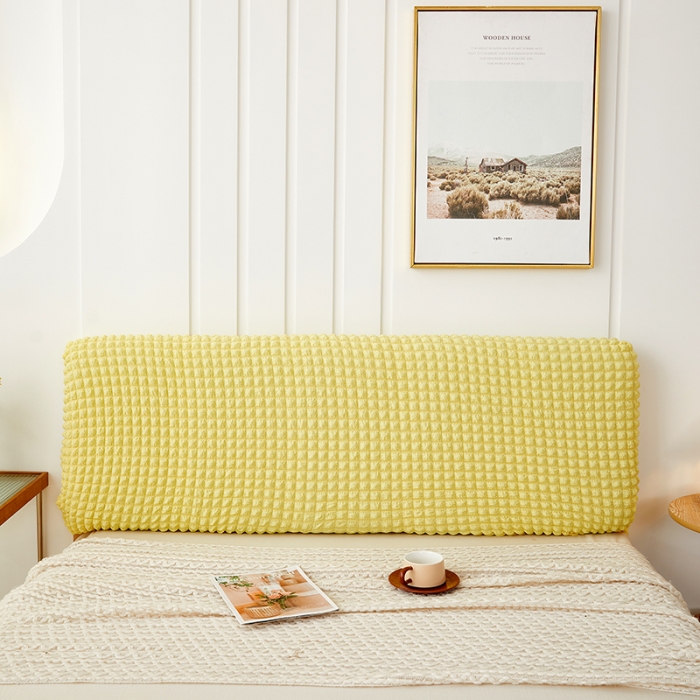 91家纺网 家纺一手货源 找家纺 丝绮鹿 2023新款爆米花系列床头罩 柠檬黄