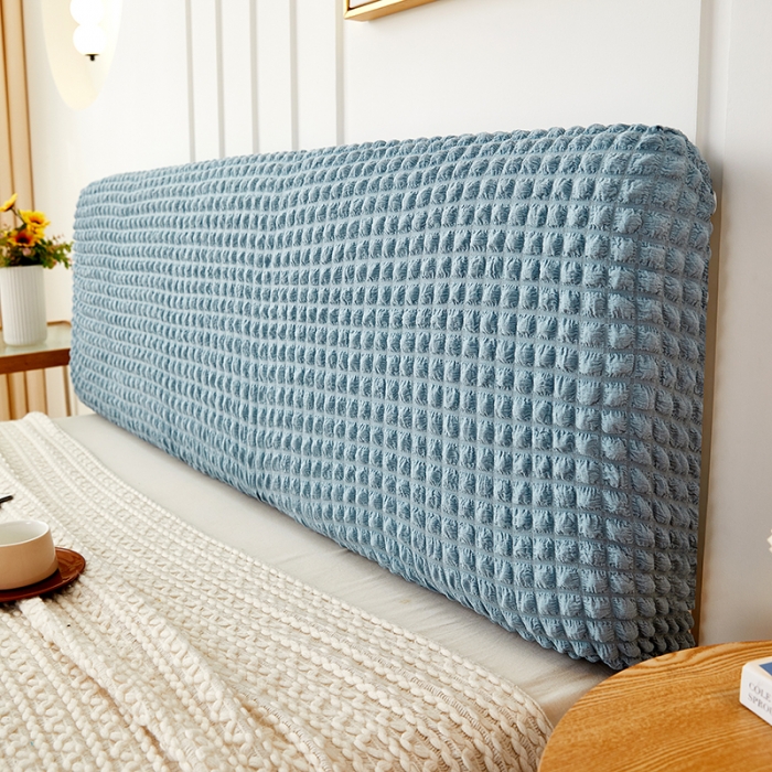 91家纺网 家纺一手货源 找家纺 丝绮鹿 2023新款爆米花系列床头罩 雾霾蓝