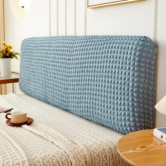 91家纺网 家纺一手货源 找家纺 丝绮鹿 2023新款爆米花系列床头罩 雾霾蓝