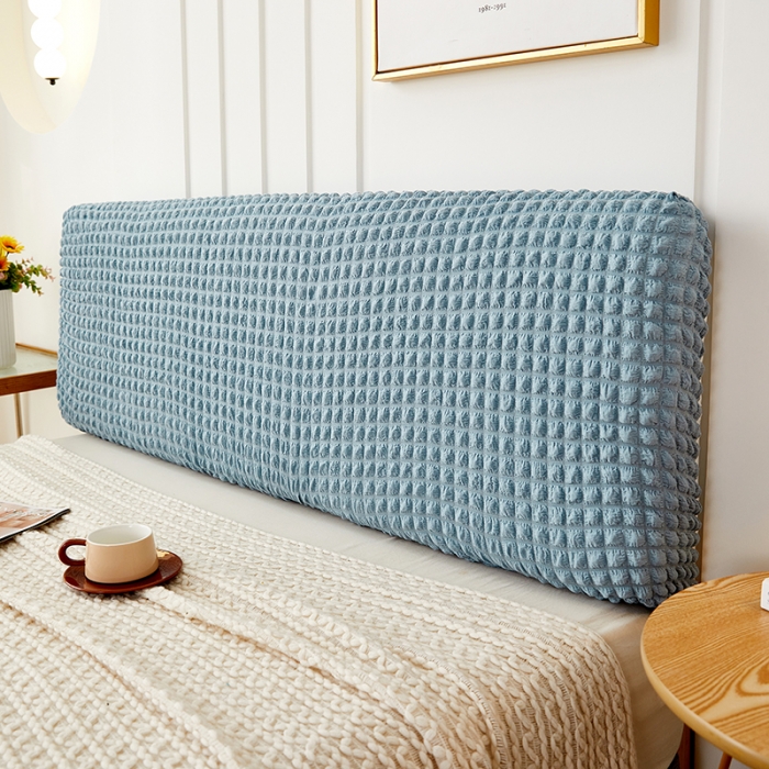 91家纺网 家纺一手货源 找家纺 丝绮鹿 2023新款爆米花系列床头罩 雾霾蓝