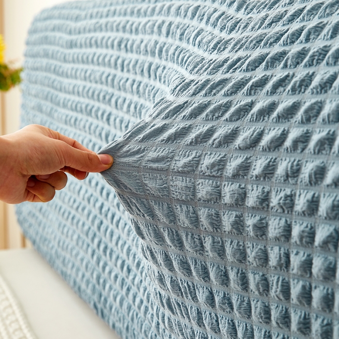 91家纺网 家纺一手货源 找家纺 丝绮鹿 2023新款爆米花系列床头罩 雾霾蓝