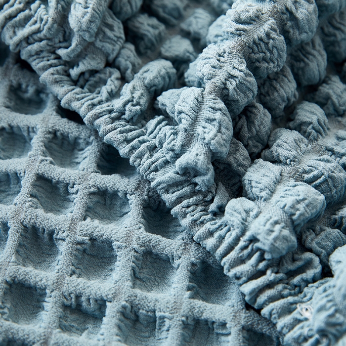 91家纺网 家纺一手货源 找家纺 丝绮鹿 2023新款爆米花系列床头罩 雾霾蓝