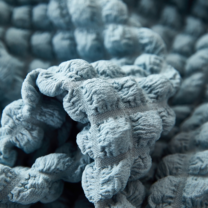 91家纺网 家纺一手货源 找家纺 丝绮鹿 2023新款爆米花系列床头罩 雾霾蓝