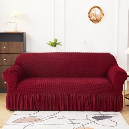 91家纺网 家纺一手货源 找家纺 （总）丝绮鹿 2023新款爆米花系列全包沙发套裙边款双扶手