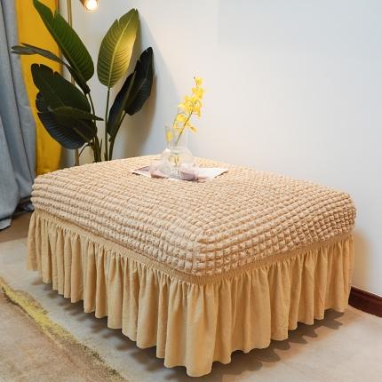 91家纺网 家纺一手货源 找家纺 （总）丝绮鹿 2023新款爆米系列花脚凳套裙边款