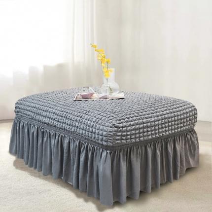 91家纺网 家纺一手货源 找家纺 （总）丝绮鹿 2023新款爆米系列花脚凳套裙边款