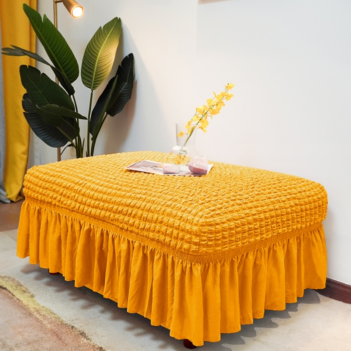 91家纺网 家纺一手货源 找家纺 （总）丝绮鹿 2023新款爆米系列花脚凳套裙边款