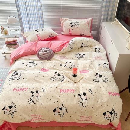 91家纺网 家纺一手货源 找家纺 （总）昔可 2023新款全棉卡通狗狗四件套