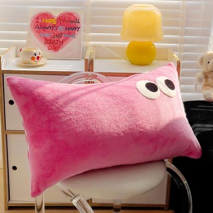 91家纺网 家纺一手货源 找家纺 （总）丽涵 2023秋冬新品牛奶绒网红大眼毛巾绣枕套