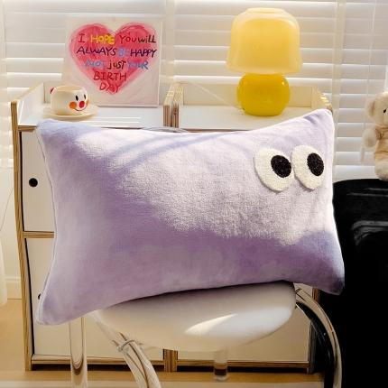 91家纺网 家纺一手货源 找家纺 （总）丽涵 2023秋冬新品牛奶绒网红大眼毛巾绣枕套