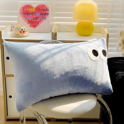 91家纺网 家纺一手货源 找家纺 （总）丽涵 2023秋冬新品牛奶绒网红大眼毛巾绣枕套