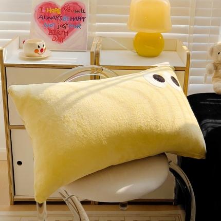 91家纺网 家纺一手货源 找家纺 （总）丽涵 2023秋冬新品牛奶绒网红大眼毛巾绣枕套