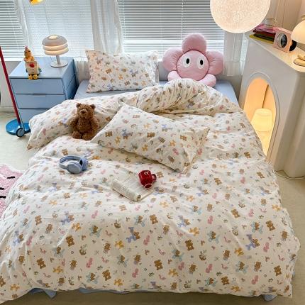 91家纺网 家纺一手货源 找家纺 昔可 2023新款全棉卡通狗狗四件套 气球狗狗