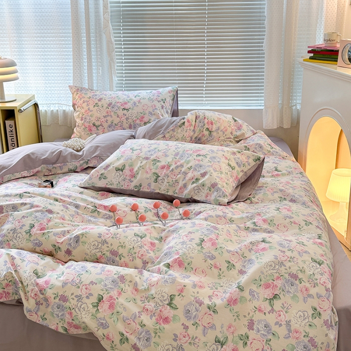 91家纺网 家纺一手货源 找家纺 昔可 2023新款全棉卡通狗狗四件套 梨花小调