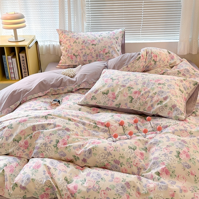 91家纺网 家纺一手货源 找家纺 昔可 2023新款全棉卡通狗狗四件套 梨花小调