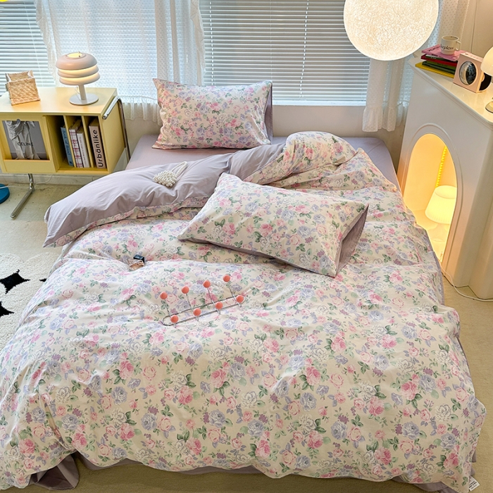 91家纺网 家纺一手货源 找家纺 昔可 2023新款全棉卡通狗狗四件套 梨花小调