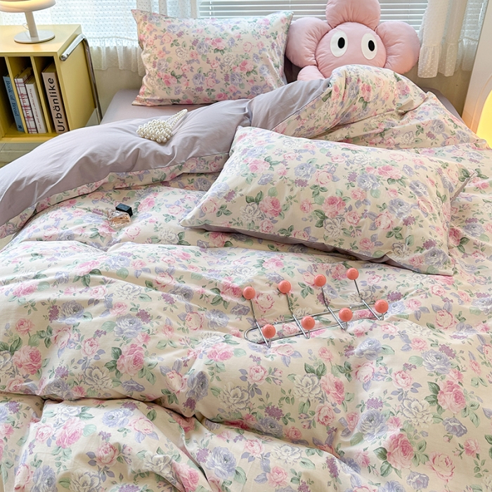 91家纺网 家纺一手货源 找家纺 昔可 2023新款全棉卡通狗狗四件套 梨花小调