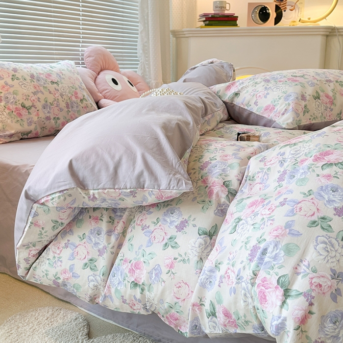 91家纺网 家纺一手货源 找家纺 昔可 2023新款全棉卡通狗狗四件套 梨花小调