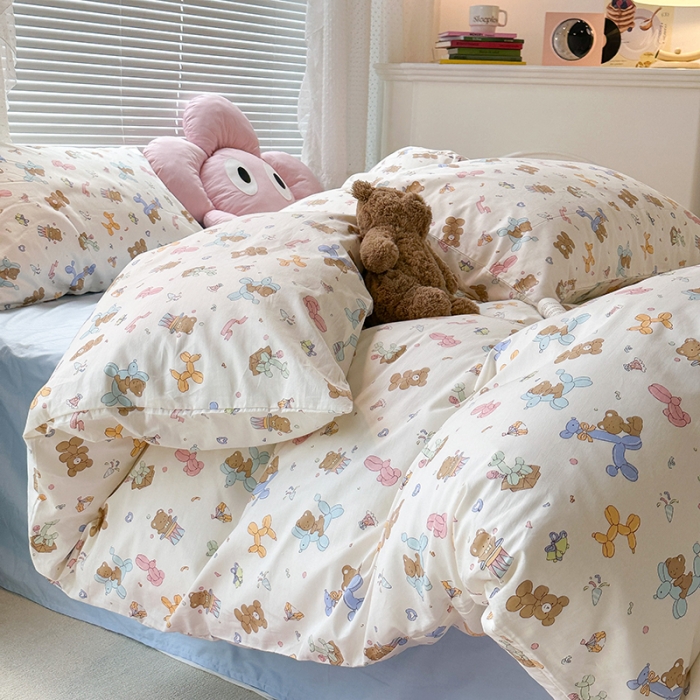 91家纺网 家纺一手货源 找家纺 昔可 2023新款全棉卡通狗狗四件套 气球狗狗