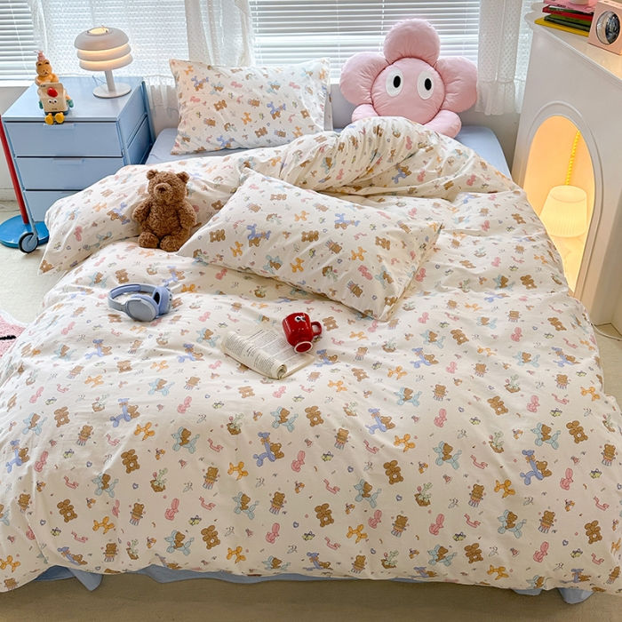 91家纺网 家纺一手货源 找家纺 昔可 2023新款全棉卡通狗狗四件套 气球狗狗