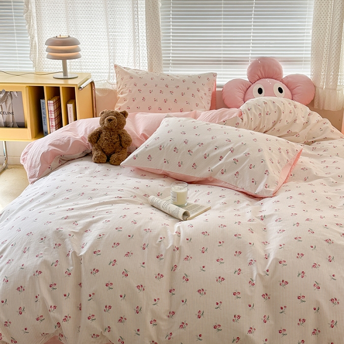 91家纺网 家纺一手货源 找家纺 昔可 2023新款全棉卡通狗狗四件套 小椿芽