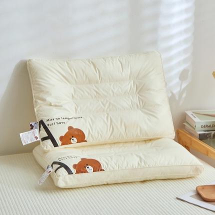 总歌历斯家纺 新款全棉小熊枕A+小熊枕头枕芯亲子款儿童学生枕成人酒店枕
