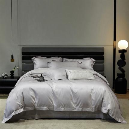 91家纺网 家纺一手货源 找家纺 宏羽纺家纺 2023新款高支高密全棉提花四件套--格林 棠梨紫