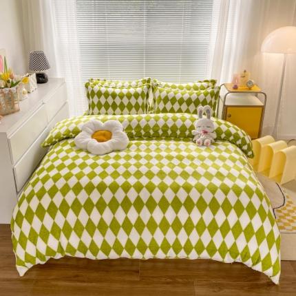 91家纺网 家纺一手货源 找家纺 （总）妖妖家纺 2023新款 法莱绒加厚保暖四件套