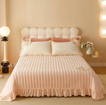 91家纺网 家纺一手货源 找家纺 （总）菊上家纺 2023新款加厚牛奶绒刺绣超保暖单床盖