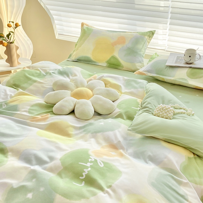 91家纺网 家纺一手货源 找家纺 楠沐 2025年新款亲肤水洗棉磨毛单被套 幸运心