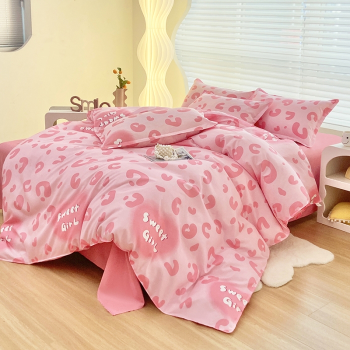 91家纺网 家纺一手货源 找家纺 楠沐 2025年新款亲肤水洗棉磨毛单被套 甜美女孩