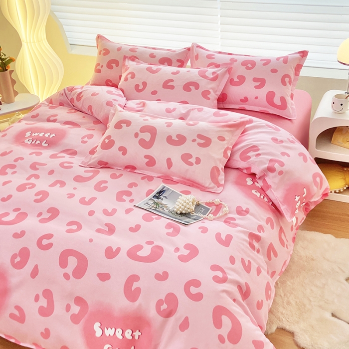 91家纺网 家纺一手货源 找家纺 楠沐 2025年新款亲肤水洗棉磨毛单被套 甜美女孩