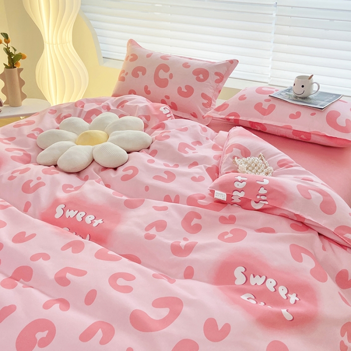 91家纺网 家纺一手货源 找家纺 楠沐 2025年新款亲肤水洗棉磨毛单被套 甜美女孩