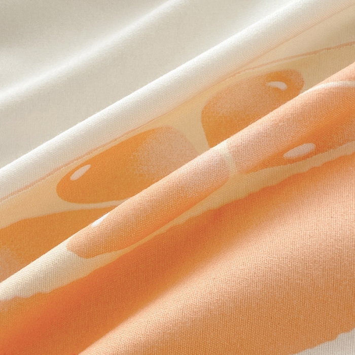 91家纺网 家纺一手货源 找家纺 楠沐 2025年新款亲肤水洗棉磨毛单被套 爱心橙