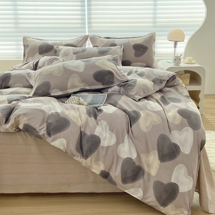 91家纺网 家纺一手货源 找家纺 楠沐 2025年新款亲肤水洗棉磨毛单被套 朱古力